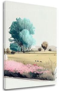 Peisaj pe pânză Creativitate pastel în natură - 40x50 cm