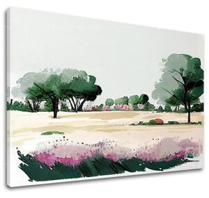 Peisaj pe panza Lumea de culori fabuloase - 40x50 cm