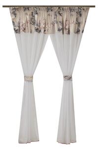 Perdea Velaria in alb samba cu esarfe, 210cm x 160 cm