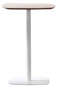 KONDELA Masă de bar, stejar / alb, MDF / metal, diametru 60 cm, HARLOV