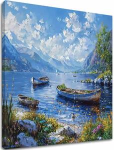 Peisaj pictura pe panza Lac pașnic - 60x60 cm