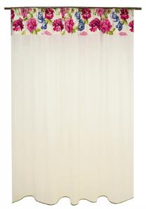 Perdea pirilty ivoire cu flori, 200x210 cm