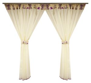 Perdea de bucatarie cu imprimeu floral, 435 x 155 cm