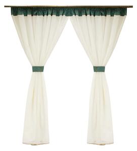 Perdea Velaria ivory cu model turcoaz, 380x180 cm