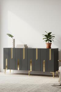 Nota komód, antracit-arany, 150 cm