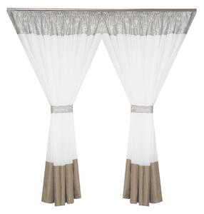 Perdea Velaria alba cu flori, 400x150 cm