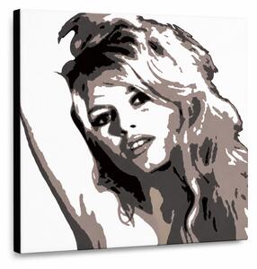 Tablou POP ART pictat manual Brigitte Bardot 1 buc bar - 100x70 cm