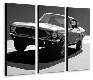 Tablou POP ART pictat manual BULLIT 3 părți bul - 60x40 cm