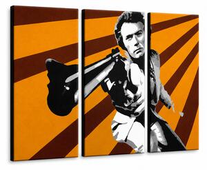 Tablou POP ART pictat manual Clint Eastwood 3 parte ce - 60x40 cm