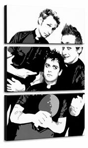 Tablou POP ART pictat manual Green Day 3 buc gd - 40x60 cm