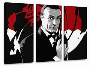 Tablou POP ART pictat manual James Bond 3 părți bond2 - 60x40 cm