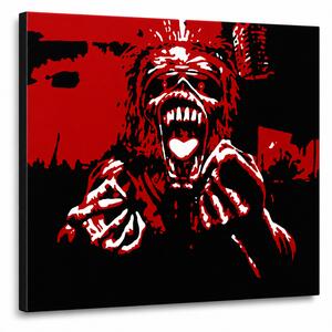 Tablou POP ART pictat manual Iron Maiden 1 buc im - 100x70 cm