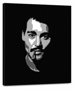 Tablou POP ART pictat manual Johnny Depp1 parte jd2 - 50x50 cm
