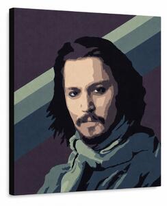Tablou POP ART pictat manual Johnny Depp1 bucată jd - 50x50 cm