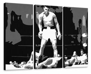 Tablou POP ART pictat manual Muhamad Ali 3 bucăți ali2 - 60x40 cm