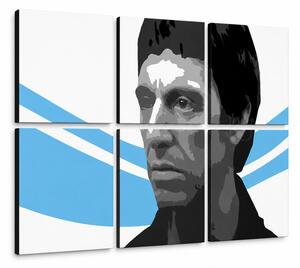 Tablou POP ART pictat manual Scarface - AL PACINO 6 bucăți al40 - 120x80 cm
