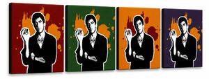 Tablou POP ART pictat manual Scarface - AL PACINO 4 bucăți 200x50cm al37 - 160x40 cm