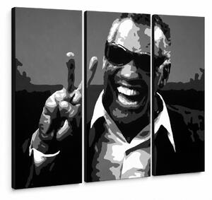 Tablou POP ART pictat manual Ray Charles 3 piese rc - 60x40 cm
