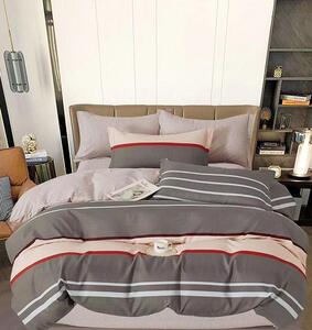 (1+1 GRATIS) Lenjerie de pat DUBLU, model cu 2 FETE, cu 6 PIESE din FINET GROS (cod SR-517)