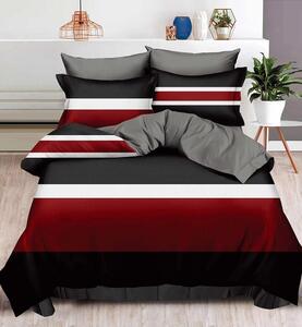 (1+1 GRATIS) Lenjerie de pat DUBLU, model cu 2 FETE, cu 6 PIESE din FINET GROS (cod SR-281)