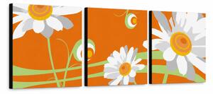 Pictate manual POP Art Floare imagine 3 bucăți flo6 - 150x50 cm