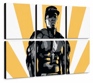 Tablou POP ART pictat manual 50 cent 6 bucăți 50cent - 90x60 cm