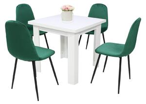 Set Masă fixă Pătrată Vero Alba cu 4 Scaune Rya Verde