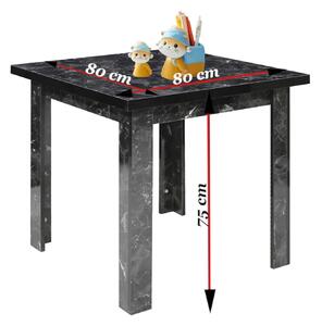 Masă fixă Pătrată Vero Negru Marmorat