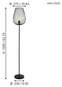 Lampadar Newtown E27 max. 1x60W, negru