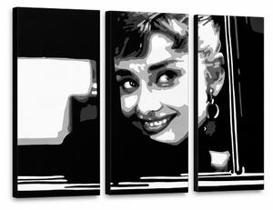 Tablou POP ART pictat manual Audrey HEPBHURN 3 buc ah1 - 60x40 cm