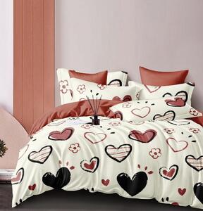 (1+1 GRATIS) Lenjerie de pat DUBLU, cu 6 PIESE, model cu 2 FETE, din FINET GROS (cod JF-269)