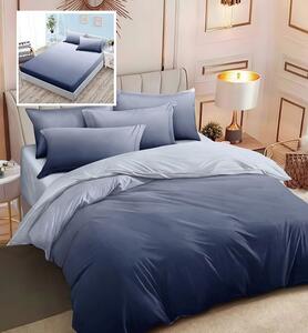 (1+1 GRATIS) Lenjerie de pat DUBLU (cearsaf cu ELASTIC), model cu 2 FETE, cu 6 PIESE din FINET GROS (cod ST-281)