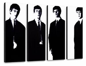 Tablou POP ART pictat manual Beatles 4 bucăți bea3 - 160x80 cm