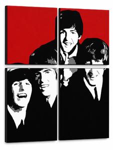 Tablou POP ART pictat manual BEATLES 4 buc bea7 - 60x60 cm