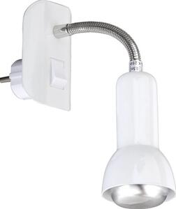 Lampă de citit Fiche E14 max. 1x25W, cu întrerupător, alb, braț flexibil