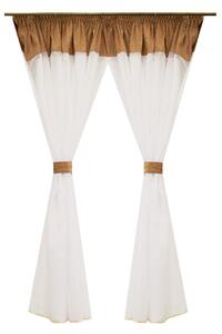 Perdea Velaria alba cu tafta bej, 340x170 cm