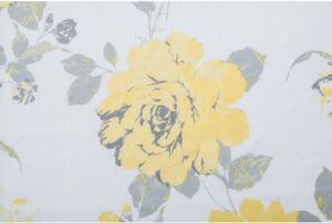 Perdea cu rejansă Rossela imprimeu floral alb/galben 300x260 cm