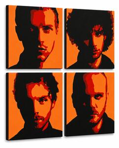 Tablou POP ART pictat manual Coldplay 4 bucăți cp2 - 60x60 cm