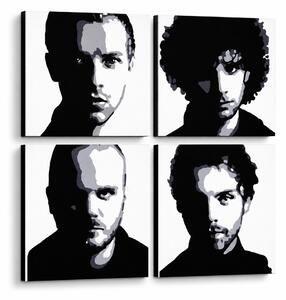 Tablou POP ART pictat manual Coldplay 4 piese cp - 60x60 cm