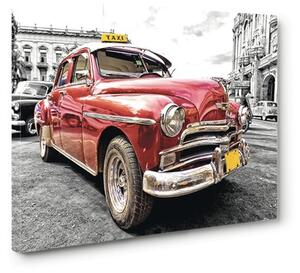 Tablou canvas Mașină Cubaneză Roșie 95x150 cm