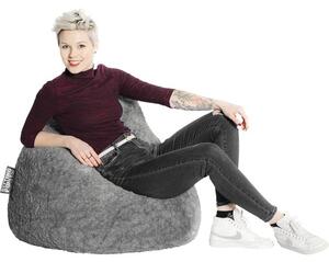 Fotoliu puf beanbag Sitting Point Fluffy XL gri 70x110 cm