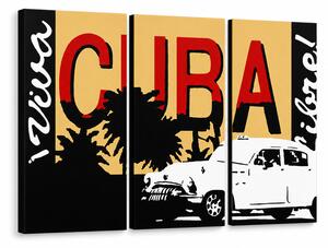 Tablou POP ART pictat manual Cuba 3 buc cuba - 60x40 cm