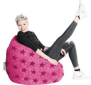Fotoliu puf beanbag Sitting Point Fluffy Stars XL roz 70x110 cm