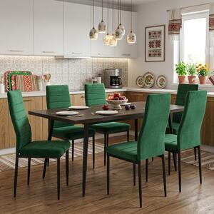 Set masă extensibilă Lisabona Wenge cu 6 Scaune Oscar Verde