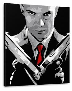 Tablou POP ART pictat manual HITMAN 1 parte hit2 - 50x50 cm