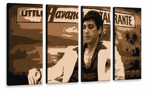 Tablou POP ART pictat manual HAVANA - AL PACINO 4 bucăți al17 - 160x80 cm