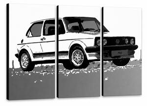 Tablou POP ART pictat manual GOLF 3 bucăți golf - 60x40 cm
