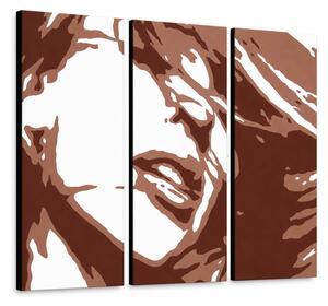 Tablou POP ART pictat manual Kylie Minogue 3 bucăți - 60x40 cm