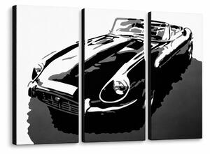 Tablou POP ART pictat manual JAGUAR 3 bucăți jag - 60x40 cm