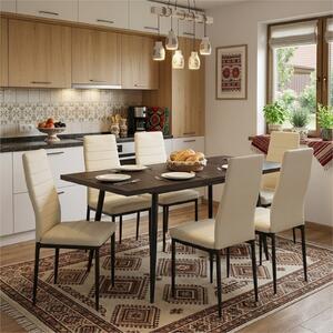 Set masă extensibilă Lisabona Wenge cu 6 Scaune Oscar Crem